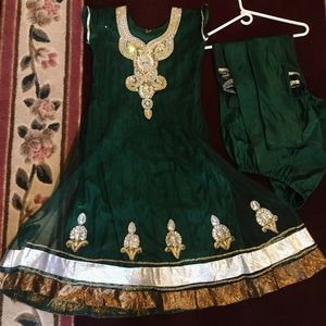 Green anarkali salwar kameez